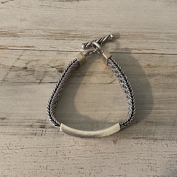 Lois Hill Sterling Silver Thai Weave Toggle Bracelet 6.75”